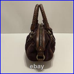 BANANA REPUBLIC Hobo MED Satchel Bag Purple Suede Braided Handle EUC Very RARE