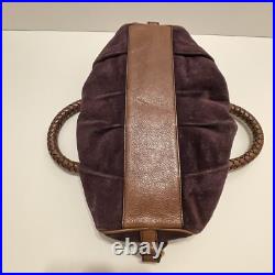 BANANA REPUBLIC Hobo MED Satchel Bag Purple Suede Braided Handle EUC Very RARE