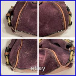 BANANA REPUBLIC Hobo MED Satchel Bag Purple Suede Braided Handle EUC Very RARE