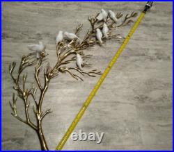 BIJAN 1980 Brass Tree Porcelain Birds Tree Wall Sculpture signed VERY RARE