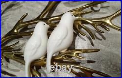 BIJAN 1980 Brass Tree Porcelain Birds Tree Wall Sculpture signed VERY RARE