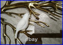 BIJAN 1980 Brass Tree Porcelain Birds Tree Wall Sculpture signed VERY RARE BIJAN 1980 Brass Tree Porcelain Birds Tree Wall Sculpture signed VERY RARE