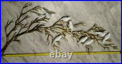 BIJAN 1980 Brass Tree Porcelain Birds Tree Wall Sculpture signed VERY RARE
