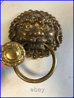 BRASS Rare FACE DOOR KNOCKER Very Old 9.5 tall 7 Wide