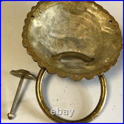 BRASS Rare FACE DOOR KNOCKER Very Old 9.5 tall 7 Wide