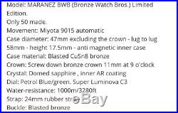 BWB Bronze Watch Brothers, VERY RARE on DOBRA strap (Maranez Bronze, Not Brass)