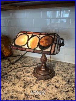 Bankers lamp antique geode and very rare and unique