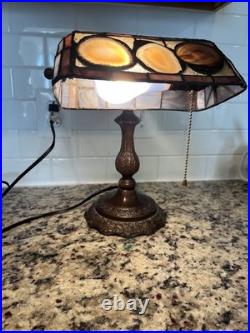Bankers lamp antique geode and very rare and unique