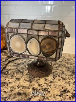 Bankers lamp antique geode and very rare and unique
