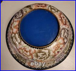 Beautiful Chinese Brass Cloisonne Bowl Bird & Flowers VERY LARGE Rare Size Mint