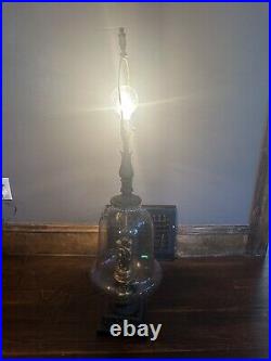 Beautiful Vintage Antique Victorian Blown Glass Lamp 39 Brass Cherubs Very Rare