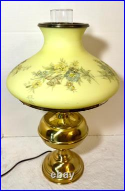 Beautiful Vintage GWTW Brass Electric Lamp with Very Rare Tan-O-Shay Glass Shade