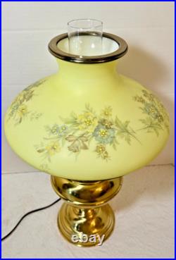 Beautiful Vintage GWTW Brass Electric Lamp with Very Rare Tan-O-Shay Glass Shade