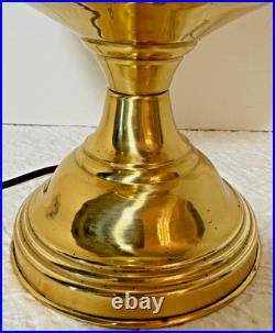 Beautiful Vintage GWTW Brass Electric Lamp with Very Rare Tan-O-Shay Glass Shade