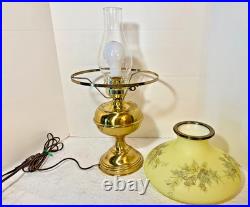 Beautiful Vintage GWTW Brass Electric Lamp with Very Rare Tan-O-Shay Glass Shade