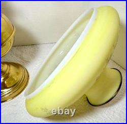 Beautiful Vintage GWTW Brass Electric Lamp with Very Rare Tan-O-Shay Glass Shade