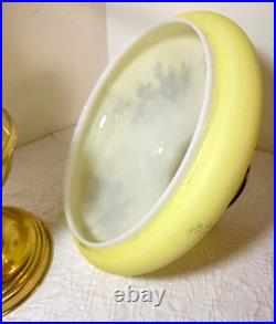 Beautiful Vintage GWTW Brass Electric Lamp with Very Rare Tan-O-Shay Glass Shade