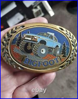 Big Foot Monster Truck 4 x 4 X 4 Belt Buckle Brass Very Rare Not Monster Jam