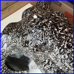 Big Heavy Brass Elephant Head Hand Painted RARE Sculpture Very Heavy