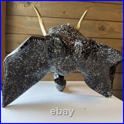 Big Heavy Brass Elephant Head Hand Painted RARE Sculpture Very Heavy