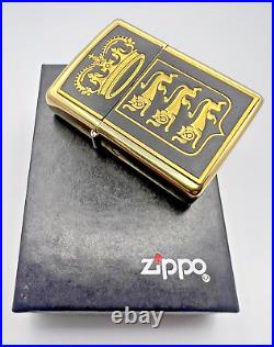 Brand New 1994 ZIPPO Lighter Very Rare RICHARD THE LION HEART Emblem Solid Brass