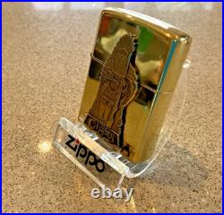 Brand New 1996 ZIPPO Lighter Very Rare INDIAN CIGAR TRADER Emblem Solid Brass