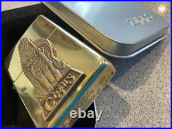 Brand New 1996 ZIPPO Lighter Very Rare INDIAN CIGAR TRADER Emblem Solid Brass