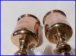 Brass & Copper Antique Goblets Rare Very Heavy Gauge Pair Ceremonial Cups