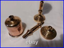 Brass & Copper Antique Goblets Rare Very Heavy Gauge Pair Ceremonial Cups