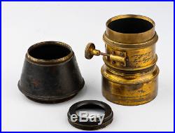 Brass Petzval Lens Jamin Darlot 12 cm high made in France ca. 1855. Very rare