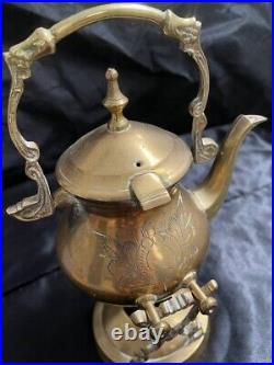 Brass Victorian Antique Teapot with the stand Vintage (handmade) Very Rare