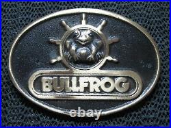 Bullfrog Nautical Ship Wheel Brass Belt Buckle! Vintage! Very Rare! Dynabuckle