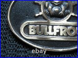 Bullfrog Nautical Ship Wheel Brass Belt Buckle! Vintage! Very Rare! Dynabuckle