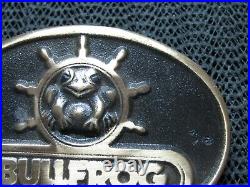 Bullfrog Nautical Ship Wheel Brass Belt Buckle! Vintage! Very Rare! Dynabuckle