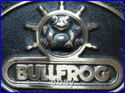 Bullfrog Nautical Ship Wheel Brass Belt Buckle! Vintage! Very Rare! Dynabuckle