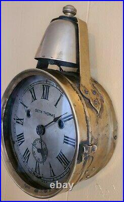 C. 1890 Very Rare Seth Thomas Marine Lever Bell Over Yacht Clock Working Order