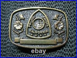 CALIFORNIA POLICE CHIEFS BRASS BELT BUCKLE! VINTAGE! VERY RARE! 1980s! #140! USA