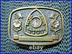 CALIFORNIA POLICE CHIEFS BRASS BELT BUCKLE! VINTAGE! VERY RARE! 1980s! #140! USA
