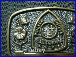 CALIFORNIA POLICE CHIEFS BRASS BELT BUCKLE! VINTAGE! VERY RARE! 1980s! #140! USA