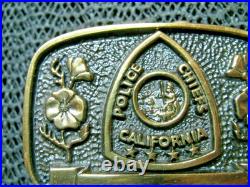 CALIFORNIA POLICE CHIEFS BRASS BELT BUCKLE! VINTAGE! VERY RARE! 1980s! #140! USA
