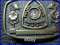 CALIFORNIA POLICE CHIEFS BRASS BELT BUCKLE! VINTAGE! VERY RARE! 1980s! #140! USA