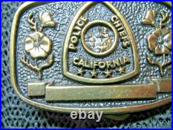 CALIFORNIA POLICE CHIEFS BRASS BELT BUCKLE! VINTAGE! VERY RARE! 1980s! #140! USA