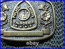 CALIFORNIA POLICE CHIEFS BRASS BELT BUCKLE! VINTAGE! VERY RARE! 1980s! #140! USA