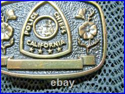 CALIFORNIA POLICE CHIEFS BRASS BELT BUCKLE! VINTAGE! VERY RARE! 1980s! #140! USA