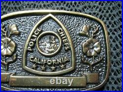 CALIFORNIA POLICE CHIEFS BRASS BELT BUCKLE! VINTAGE! VERY RARE! 1980s! #140! USA