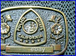 CALIFORNIA POLICE CHIEFS BRASS BELT BUCKLE! VINTAGE! VERY RARE! 1980s! #140! USA