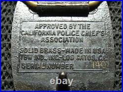 CALIFORNIA POLICE CHIEFS BRASS BELT BUCKLE! VINTAGE! VERY RARE! 1980s! #140! USA