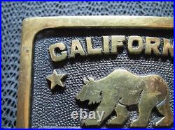CALIFORNIA STATE PARK SYSTEM BEAR BRASS BELT BUCKLE! VINTAGE! VERY RARE! 1970s