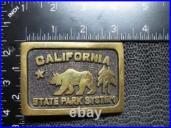 CALIFORNIA STATE PARK SYSTEM BEAR BRASS BELT BUCKLE! VINTAGE! VERY RARE! 1970s