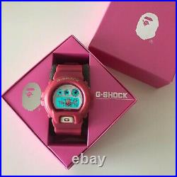 CASIO G-SHOCK A BATHING APE 1000 Limited model DW6900 Pink Very Rare USED